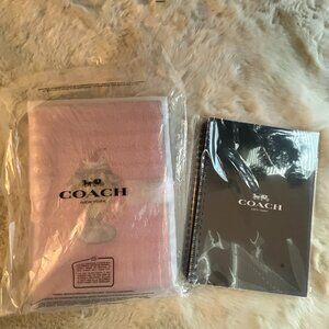 NWT Coach Leather Notebook With Boardwalk Graphic & Spiral Notebook Refill